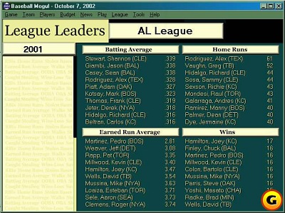 Screen Baseball Mogul 2002