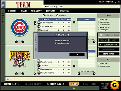 Screen Microsoft Baseball 2001