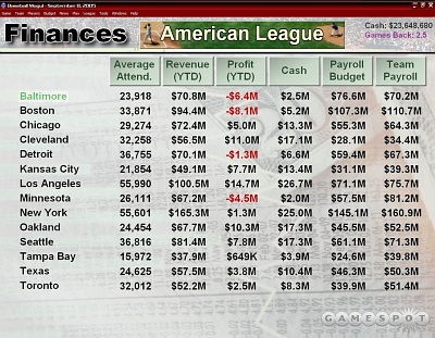 Screen Baseball Mogul 2006