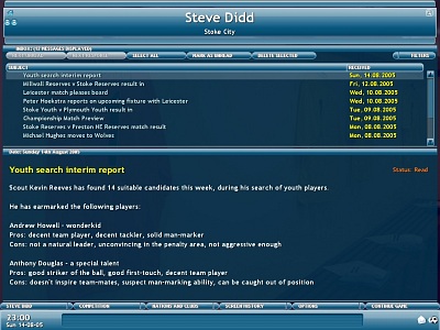 Screen Championship Manager 2006