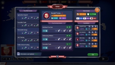 Screen ze hry The Political Machine 2024
