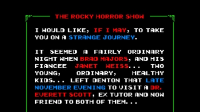 Screen ze hry The Rocky Horror Show Video Game