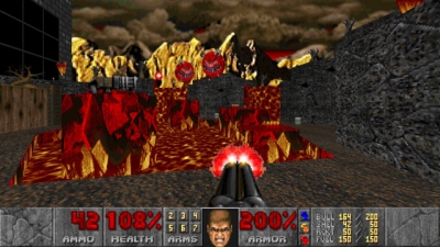 Screen ze hry Doom plus Doom II