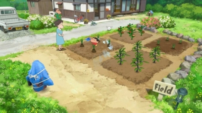 Screen ze hry Shin-chan: Shiro and the Coal Town