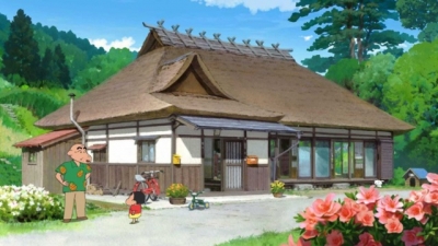 Screen ze hry Shin-chan: Shiro and the Coal Town