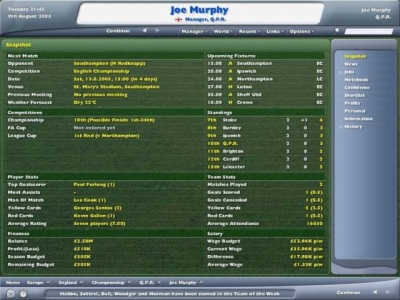 Screen ze hry Worldwide Soccer Manager 2006