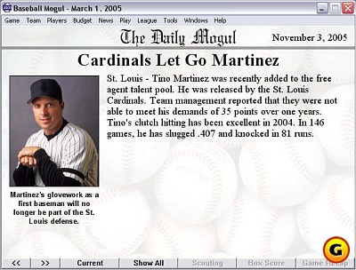 Screen Baseball Mogul 2003