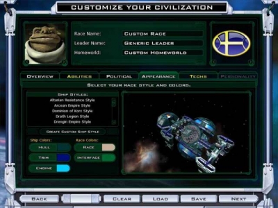 Screen ze hry Galactic Civilizations II: Twilight of the Arnor