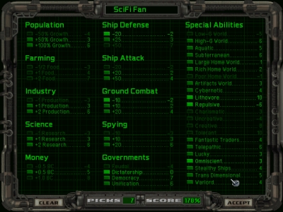 Screen ze hry Master of Orion II: Battle at Antares
