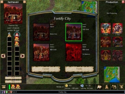 Screen ze hry Warlords IV: Heroes of Etheria