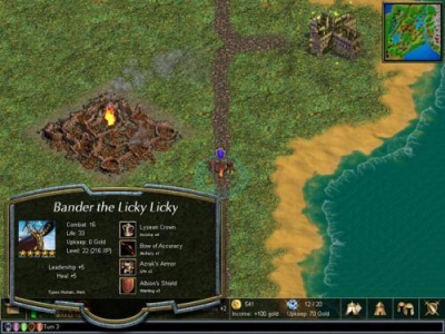 Screen ze hry Warlords IV: Heroes of Etheria