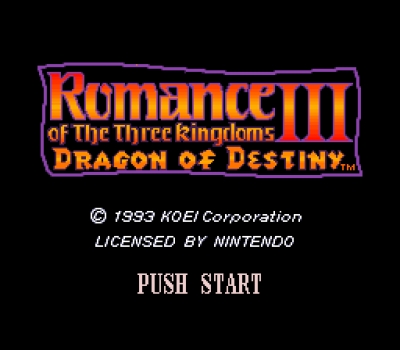 Screen ze hry Romance of the Three Kingdoms III: Dragon of Destiny
